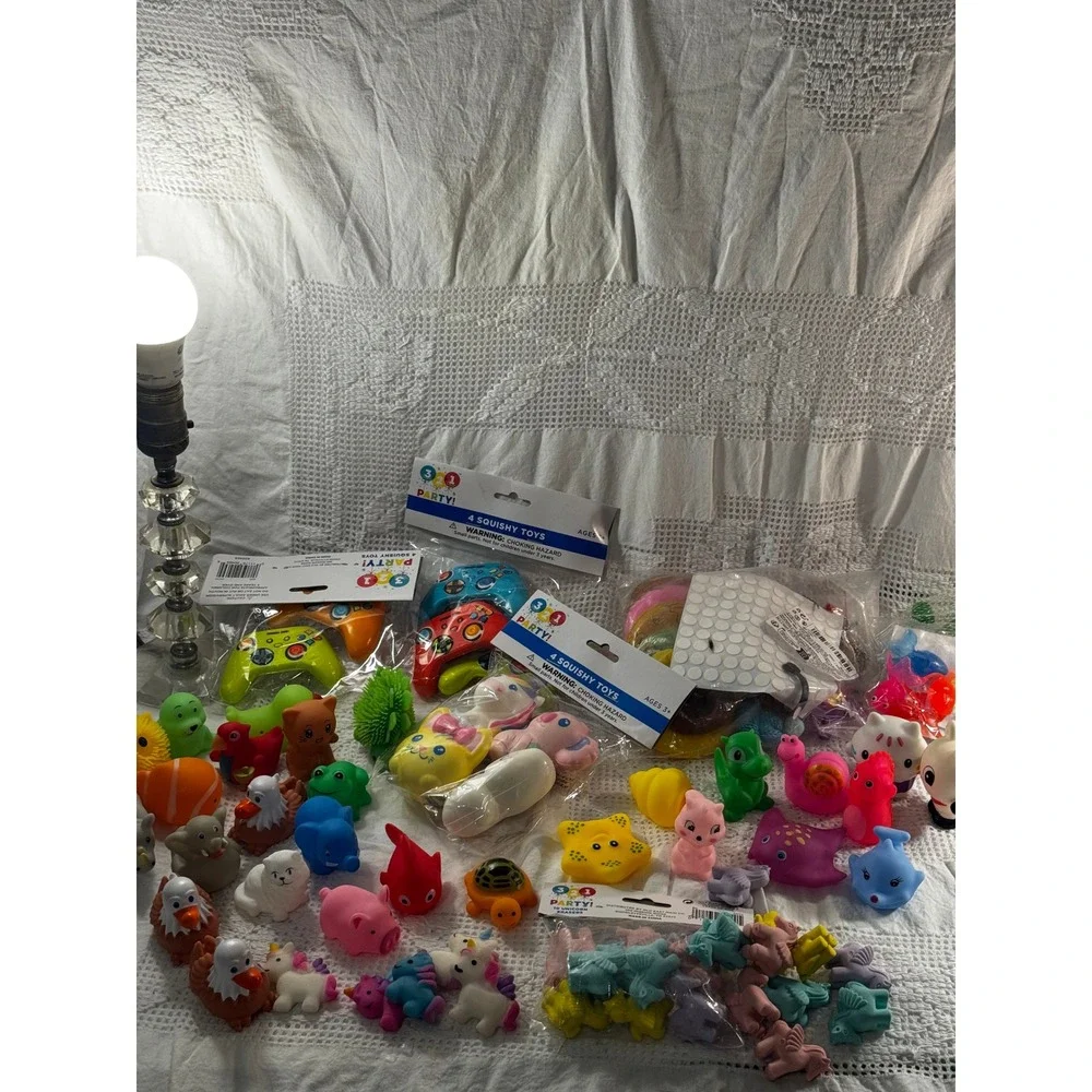 3-2-1 Party Squishy Toys Erasers Bulk Lot Animals Game Controllers Favors NEW
